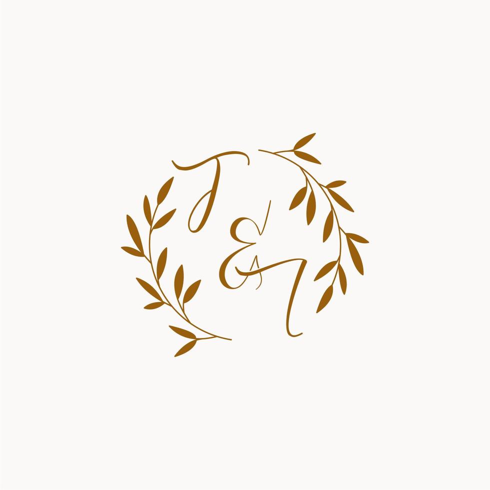 TI initial wedding monogram logo vector