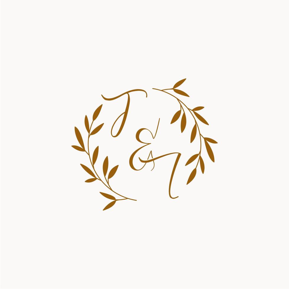 ti logotipo de monograma de boda inicial vector