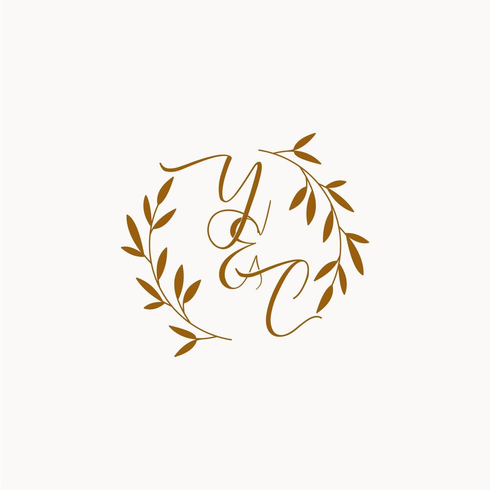 YC initial wedding monogram logo vector