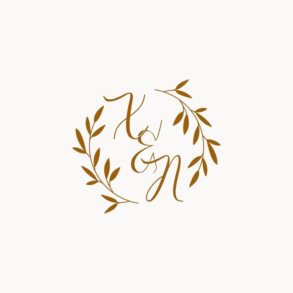 XN initial wedding monogram logo vector