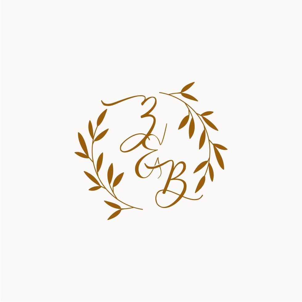 ZB initial wedding monogram logo vector