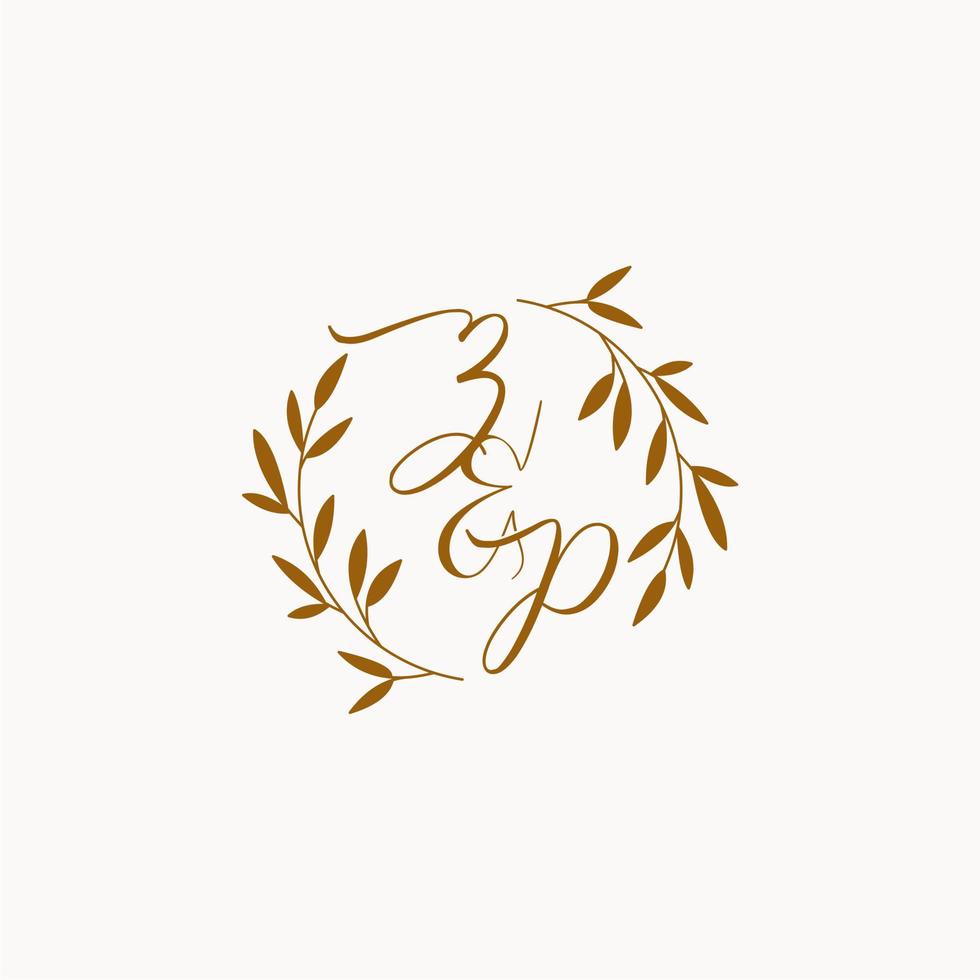 ZP initial wedding monogram logo vector