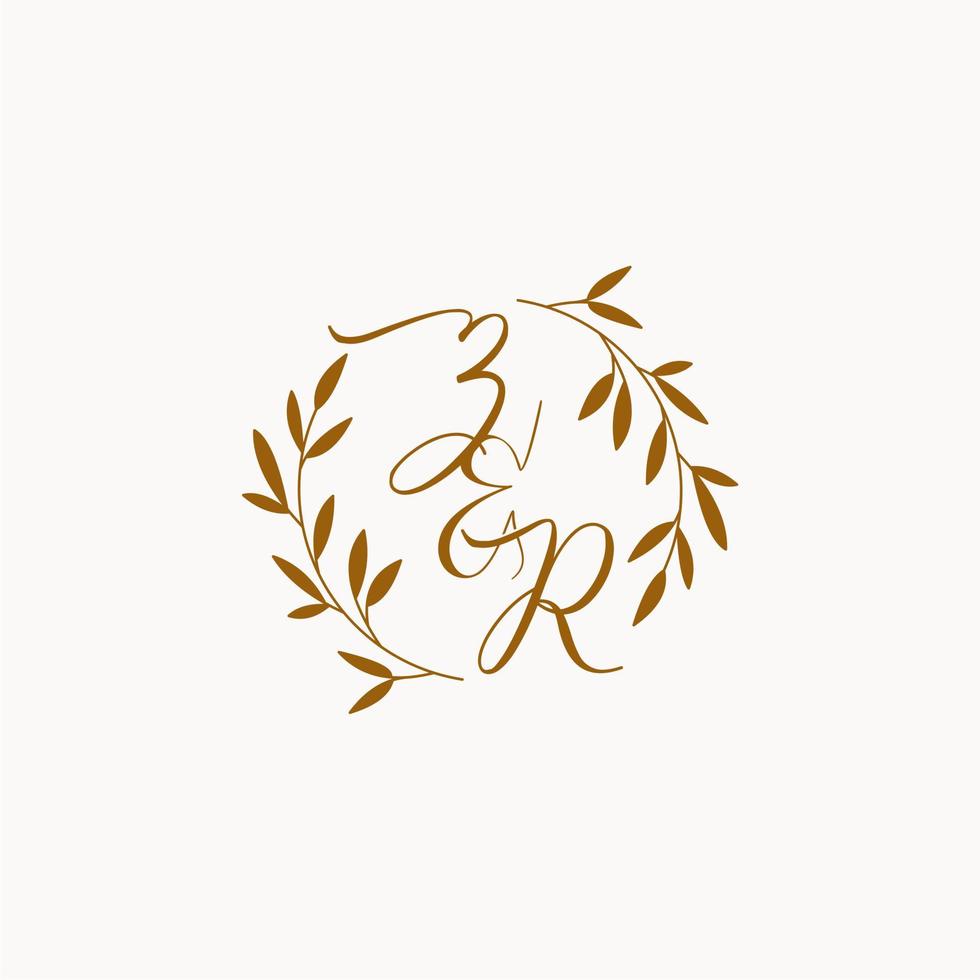 ZR initial wedding monogram logo vector