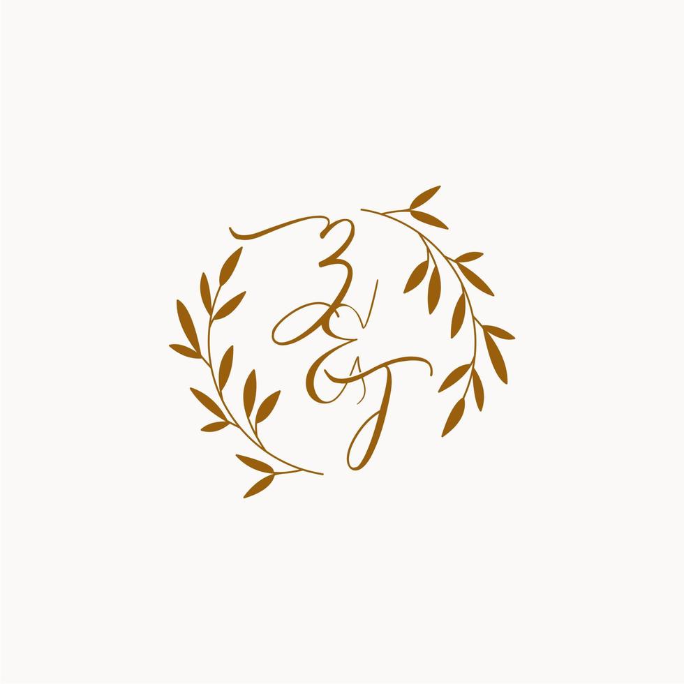 ZT initial wedding monogram logo vector