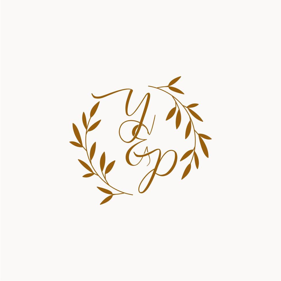 YP initial wedding monogram logo vector