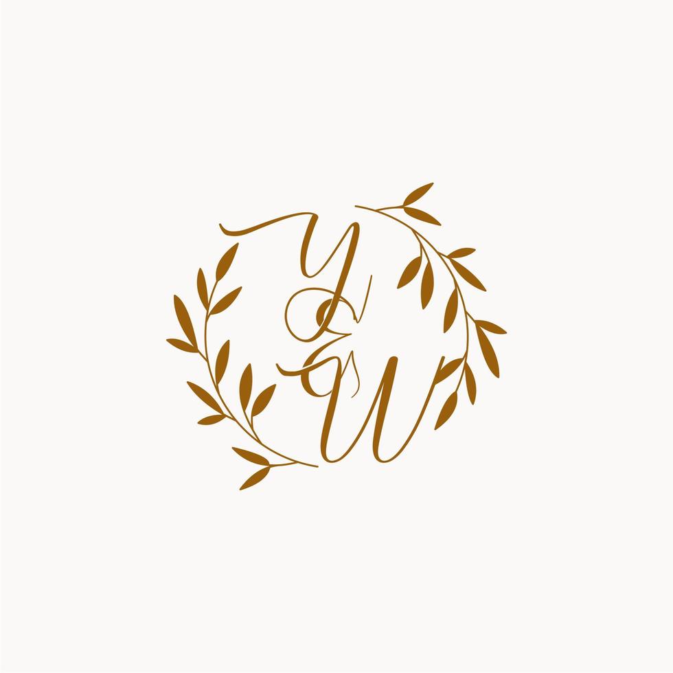 YW initial wedding monogram logo vector