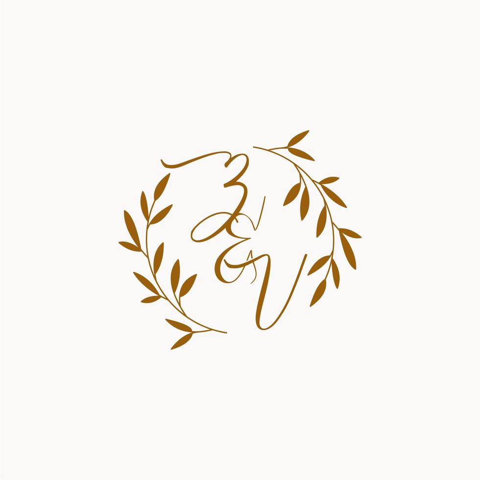 ZV initial wedding monogram logo vector