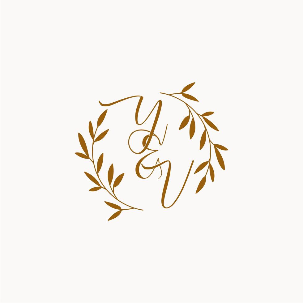 YV initial wedding monogram logo vector