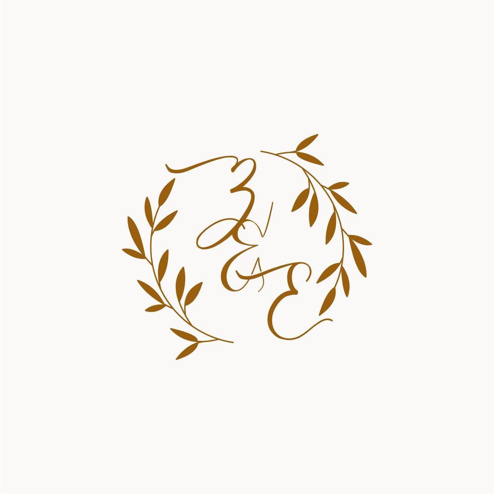 ZE initial wedding monogram logo vector