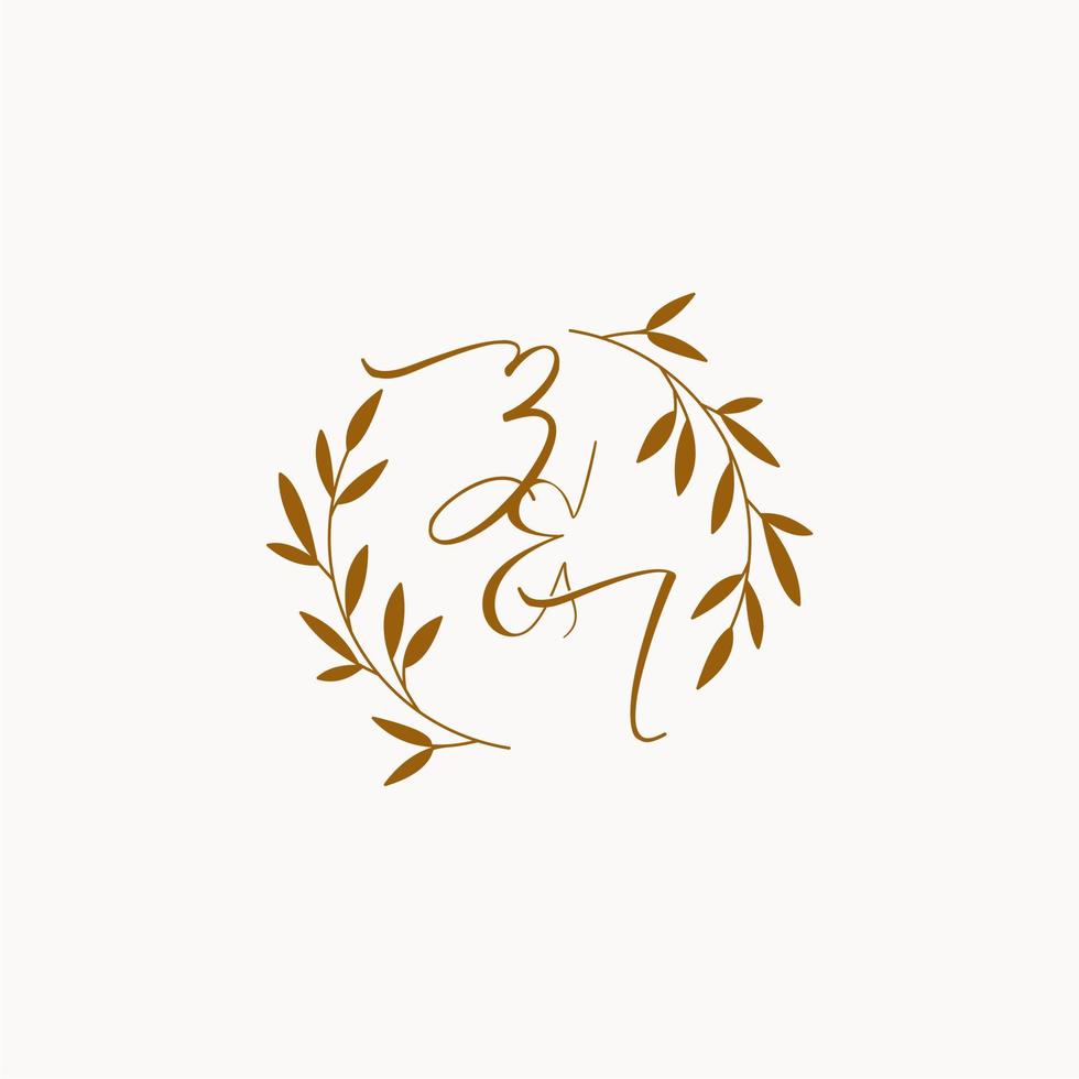 ZI initial wedding monogram logo vector