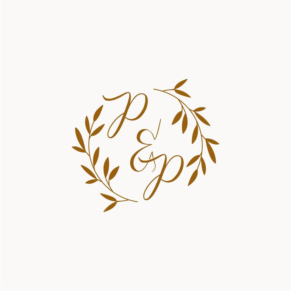 PP initial wedding monogram logo vector