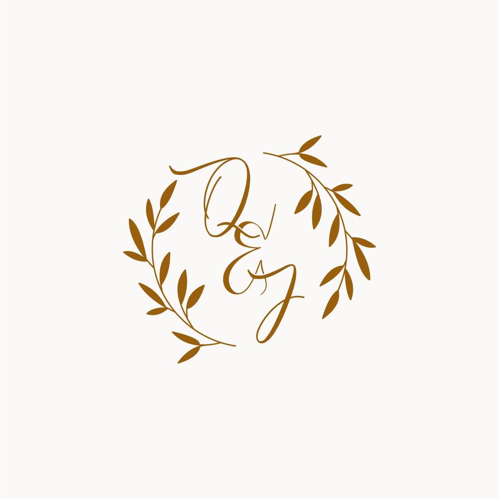 QJ initial wedding monogram logo vector