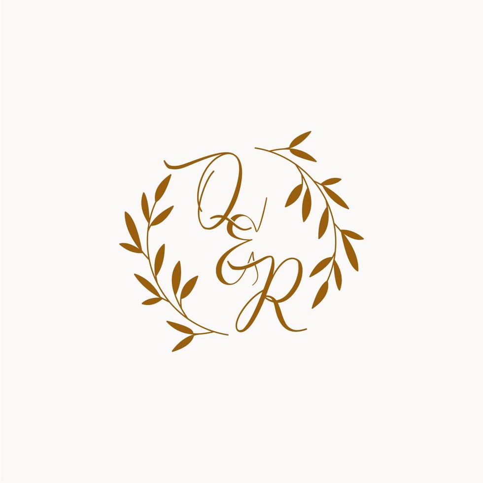 QR initial wedding monogram logo vector