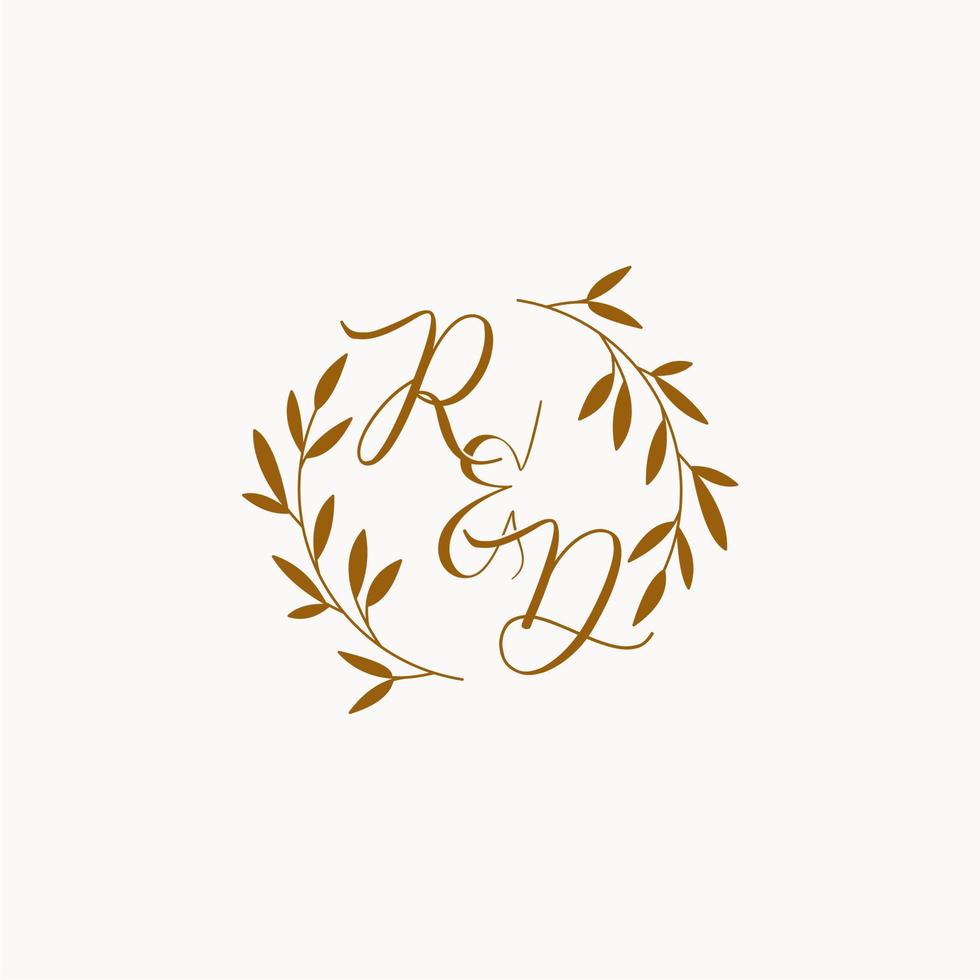RD initial wedding monogram logo vector