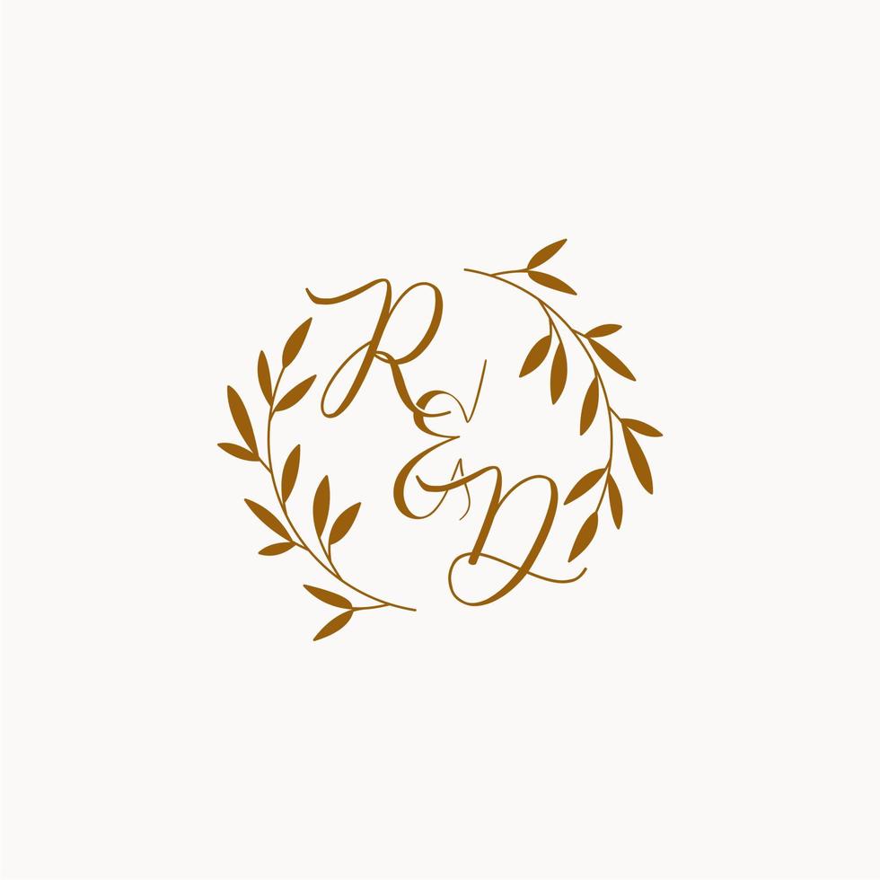 RD initial wedding monogram logo vector