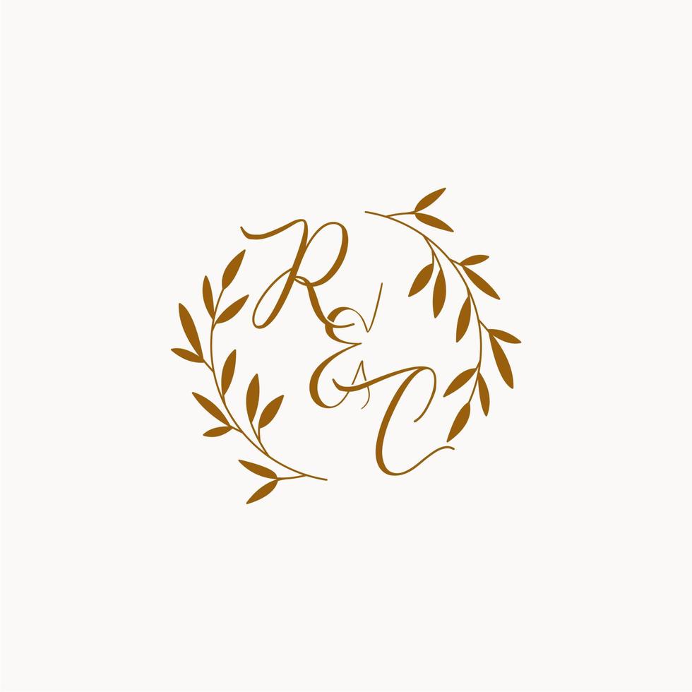 RC initial wedding monogram logo vector