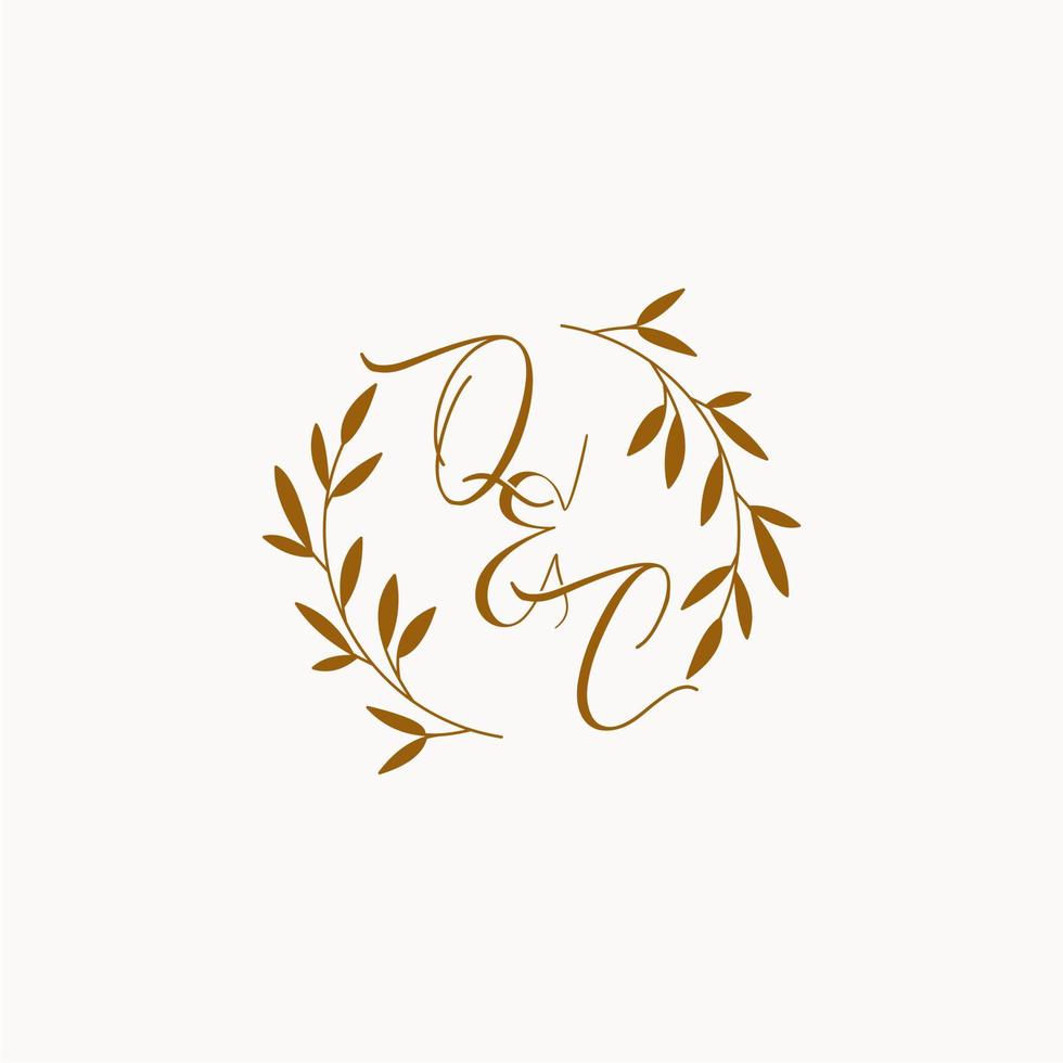 QC initial wedding monogram logo vector