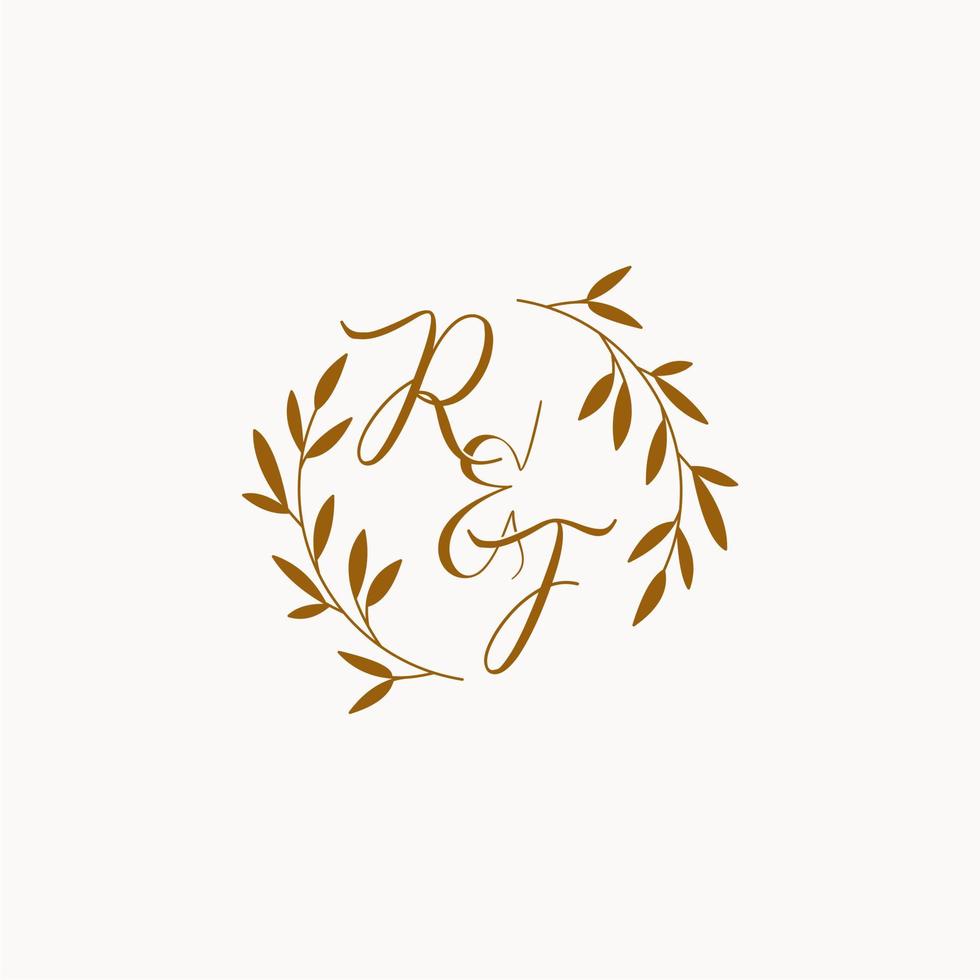 RF initial wedding monogram logo vector