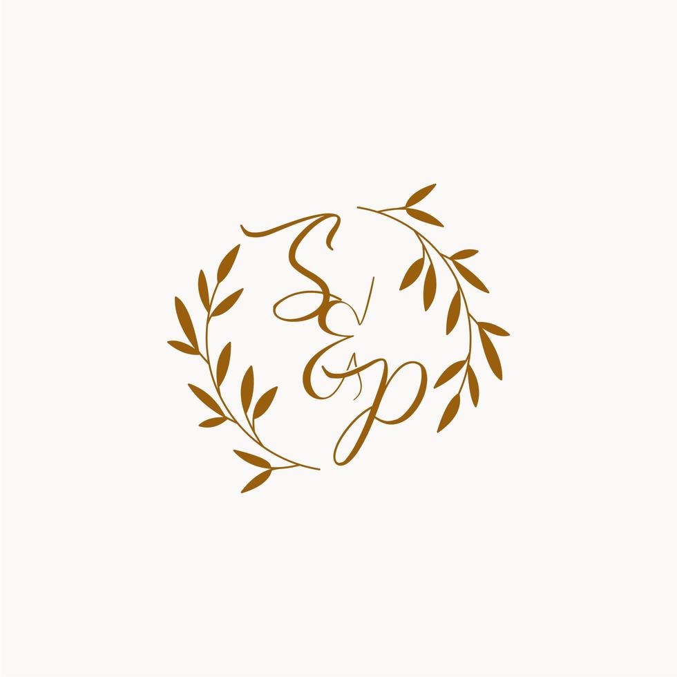 SP initial wedding monogram logo vector
