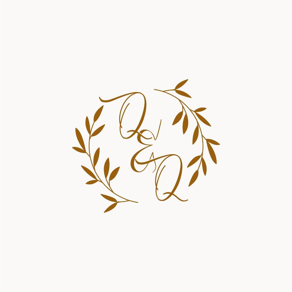 QQ initial wedding monogram logo vector