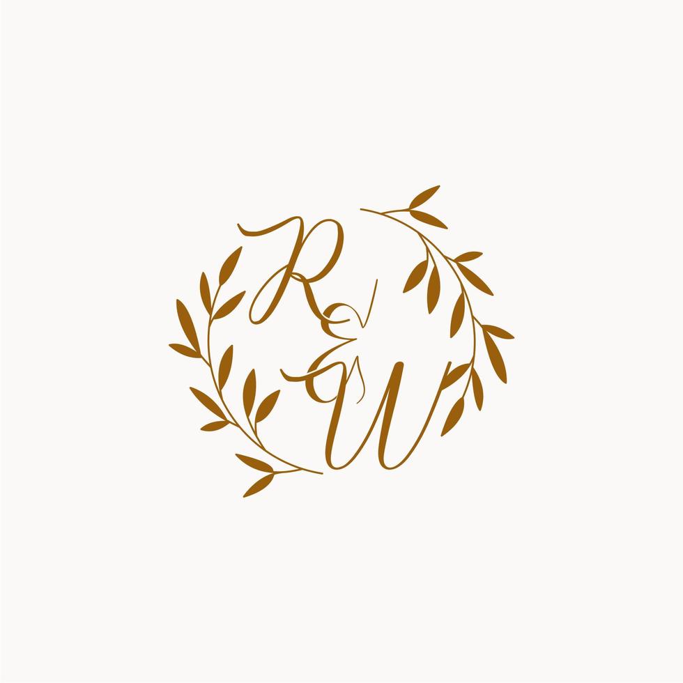 logotipo de monograma de boda inicial rw vector