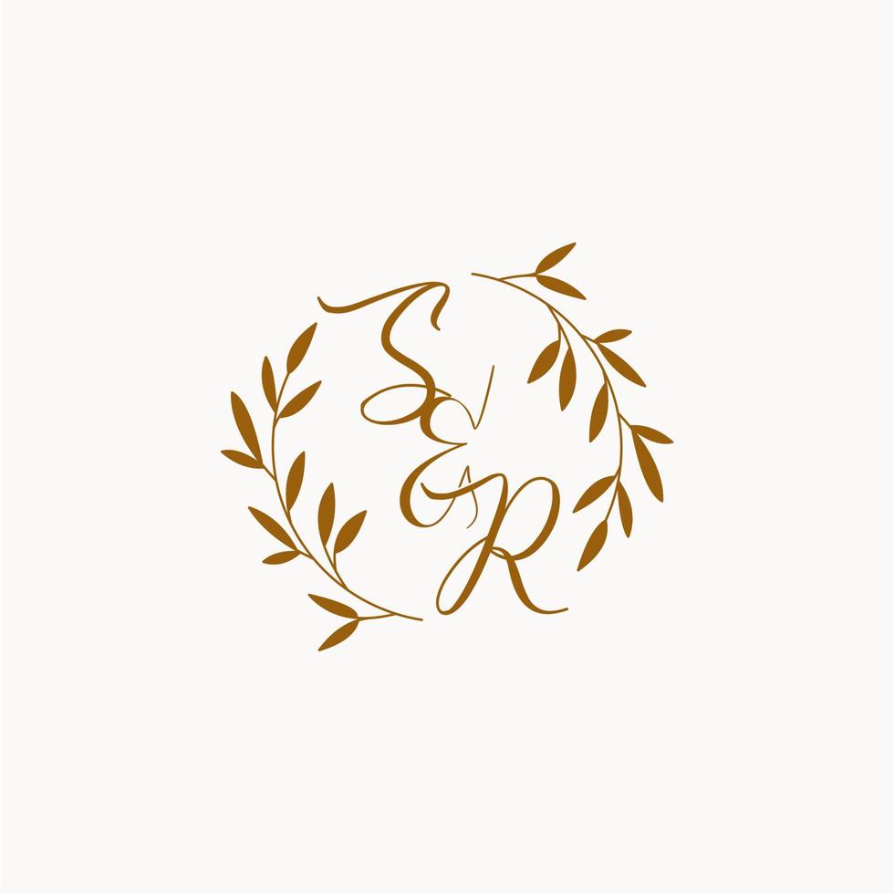 SR initial wedding monogram logo vector