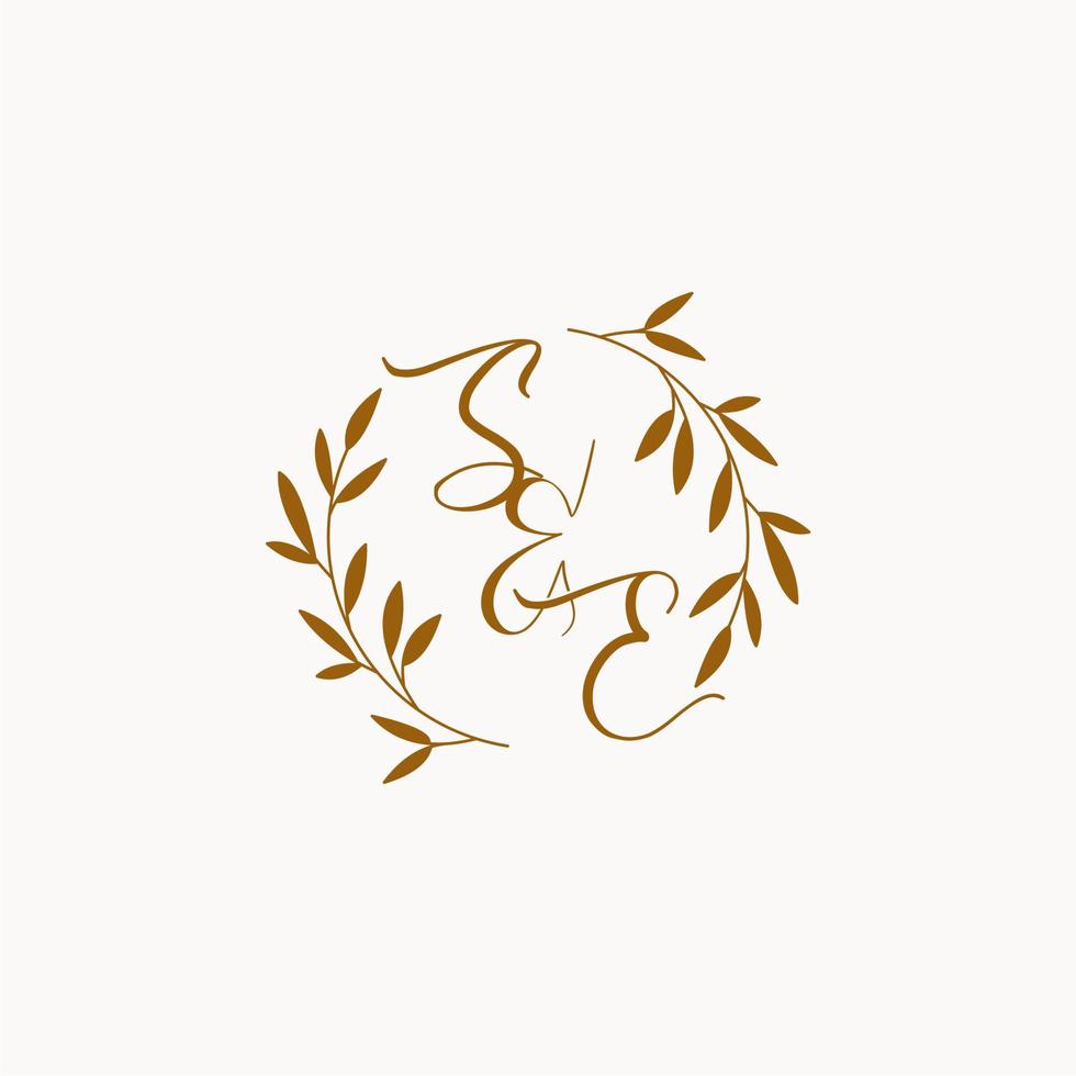 SE initial wedding monogram logo vector