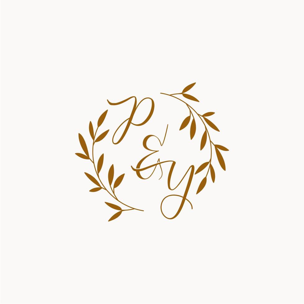 PY initial wedding monogram logo vector