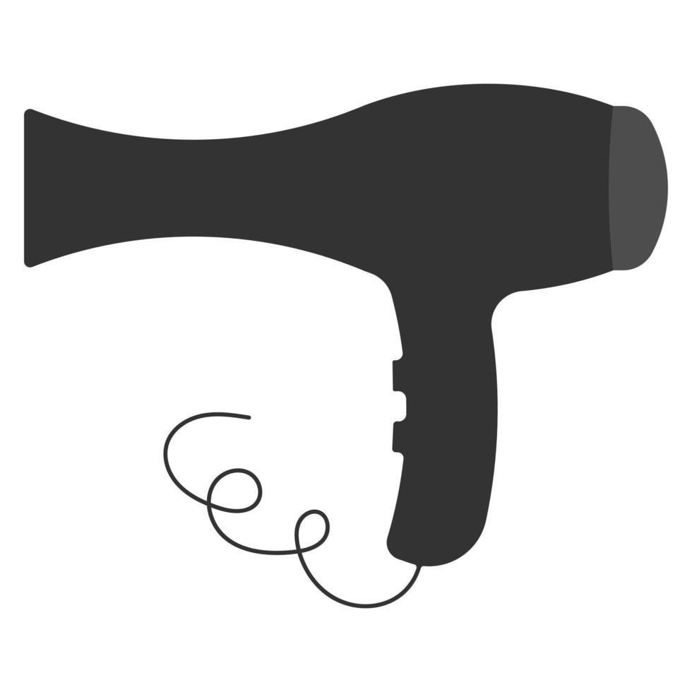 Hair dryer. Black vector icon