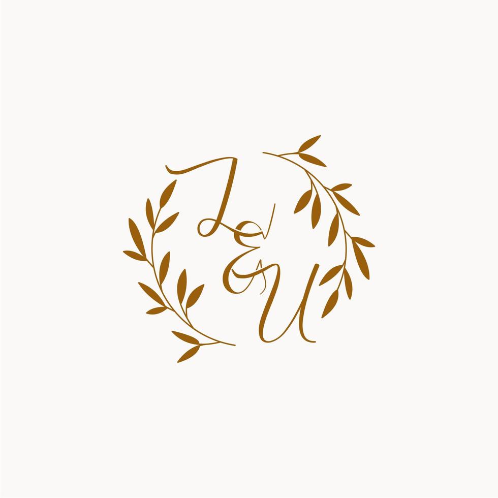LU initial wedding monogram logo vector