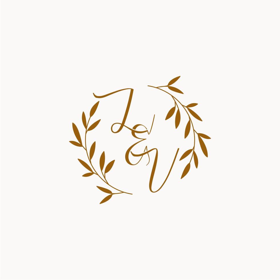 LV initial wedding monogram logo vector