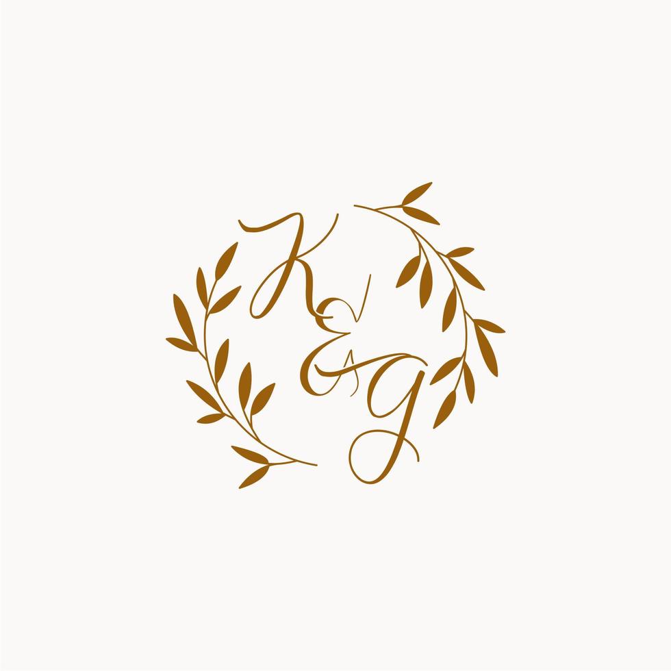 KG initial wedding monogram logo vector