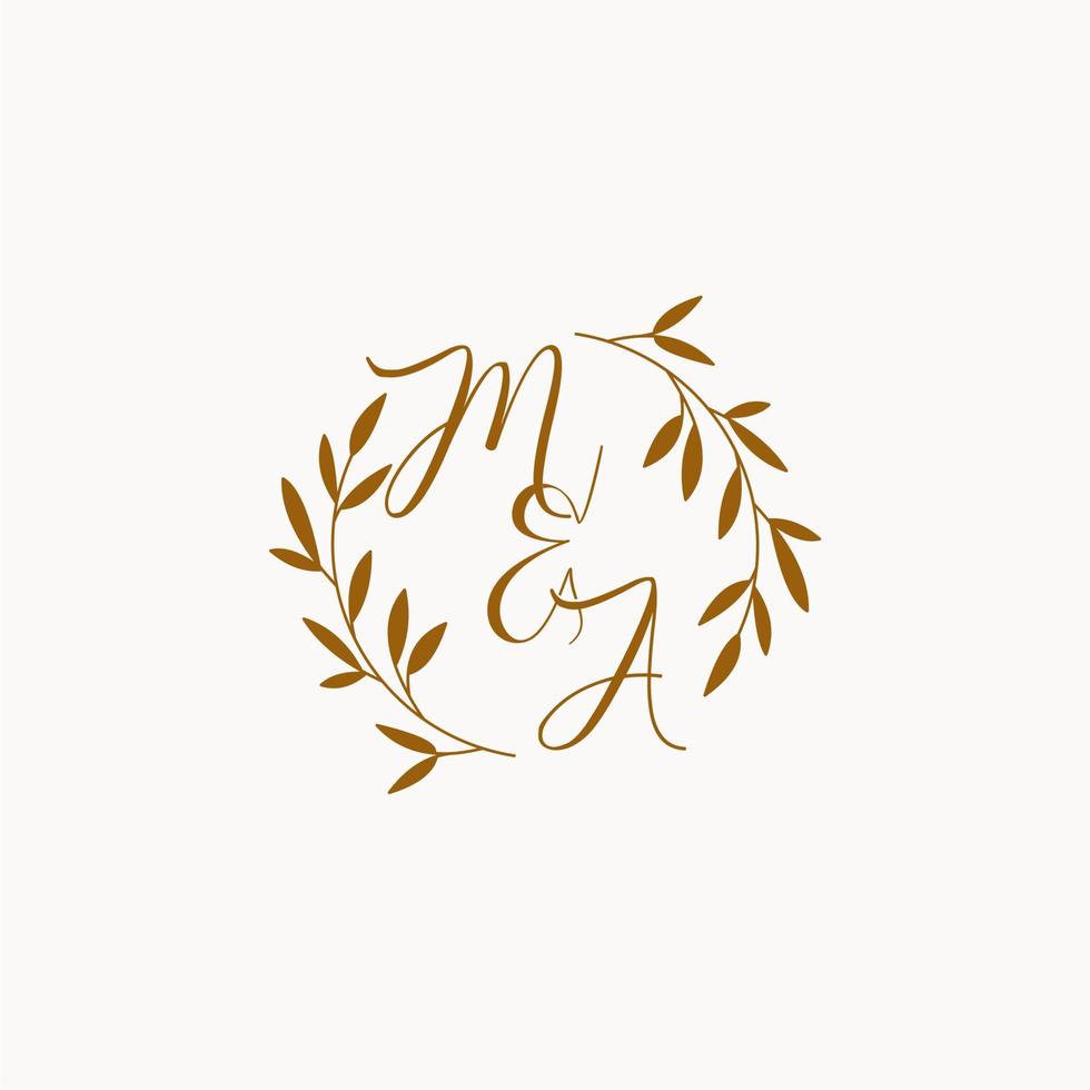 MA initial wedding monogram logo vector
