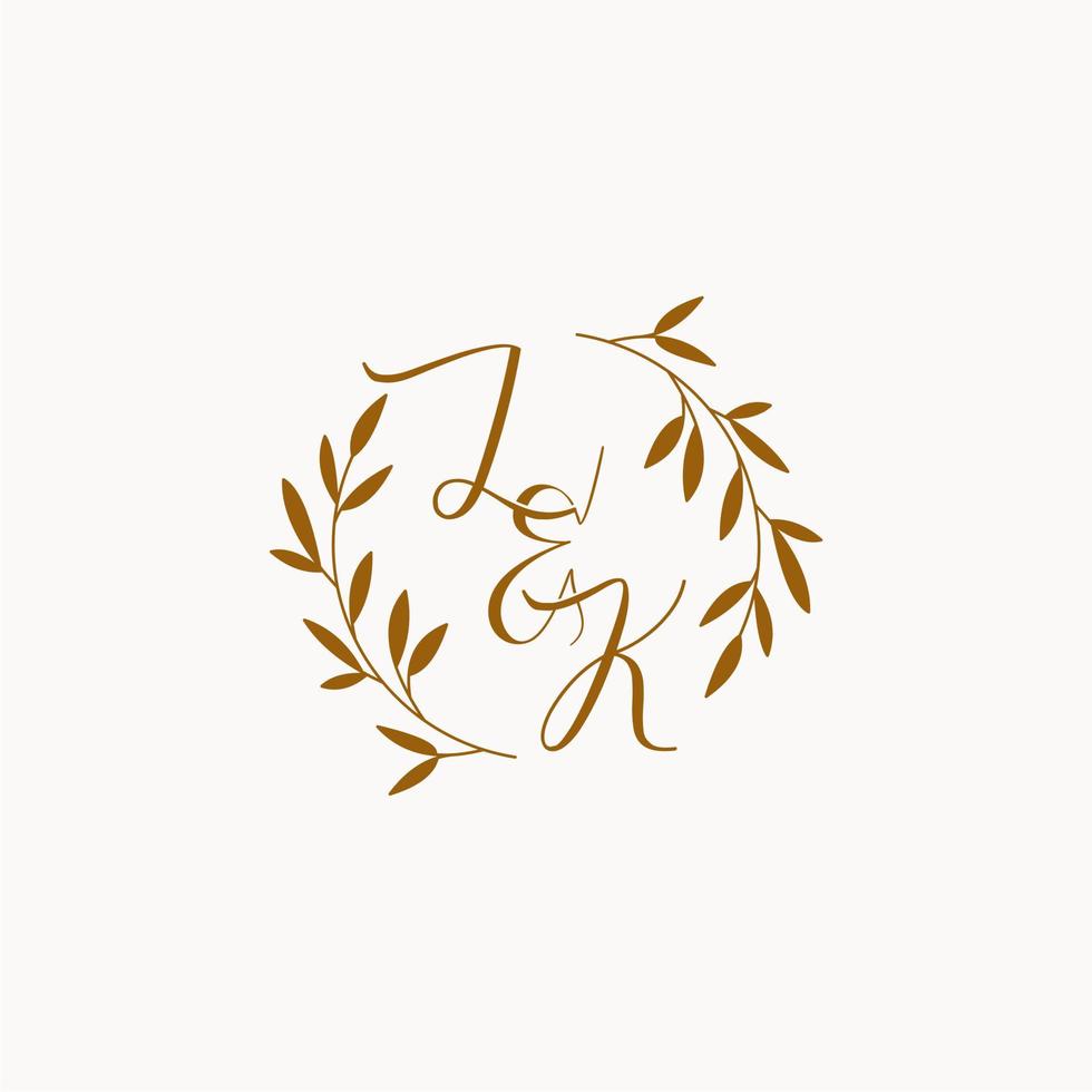 LK initial wedding monogram logo vector