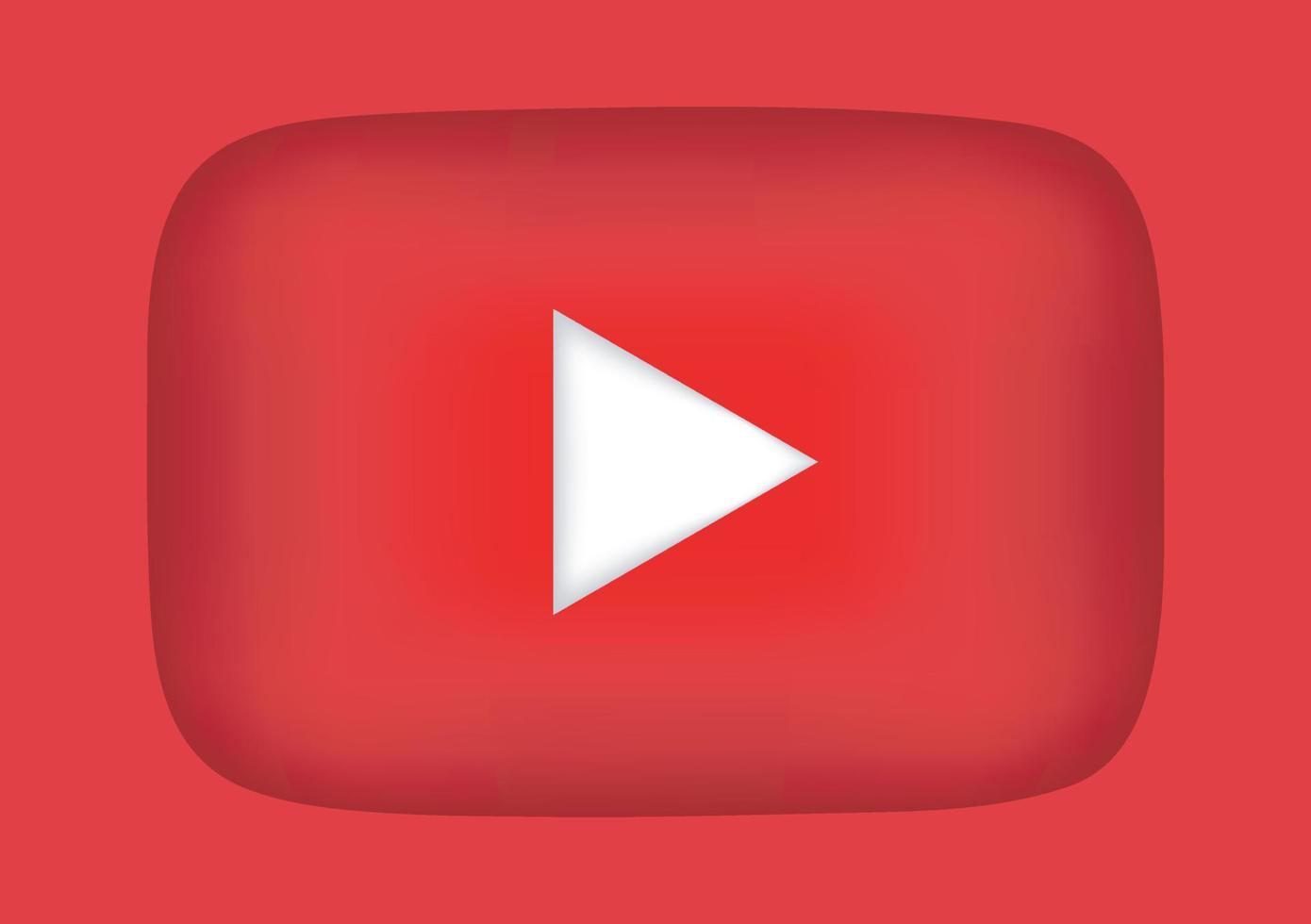 logotipo de youtube ilustración vectorial 3d vector