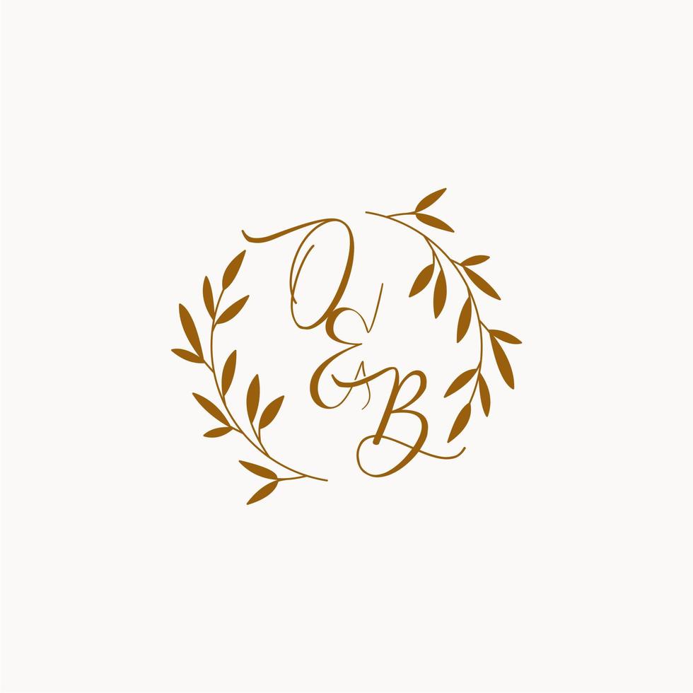 OB initial wedding monogram logo vector