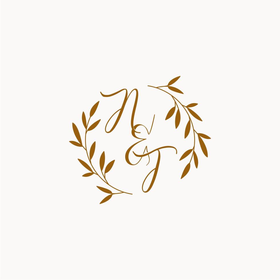 NT initial wedding monogram logo vector