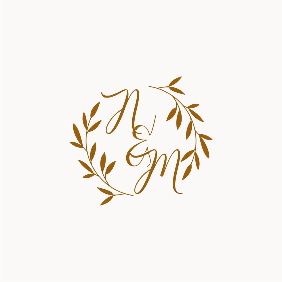 NM initial wedding monogram logo vector