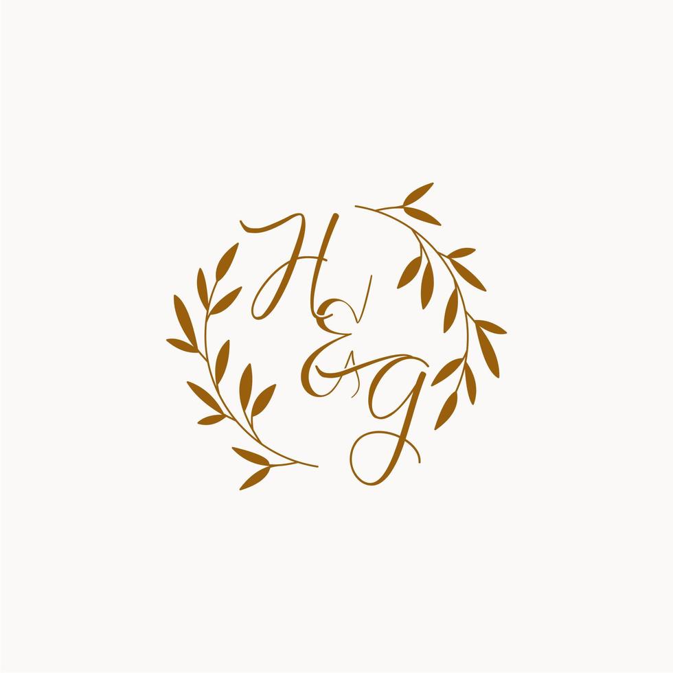HG initial wedding monogram logo vector