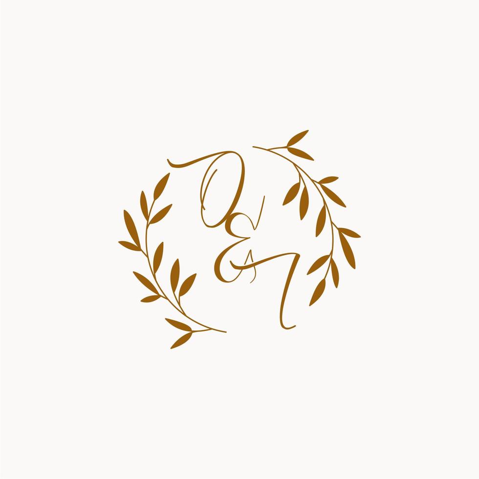 oi logotipo de monograma de boda inicial vector