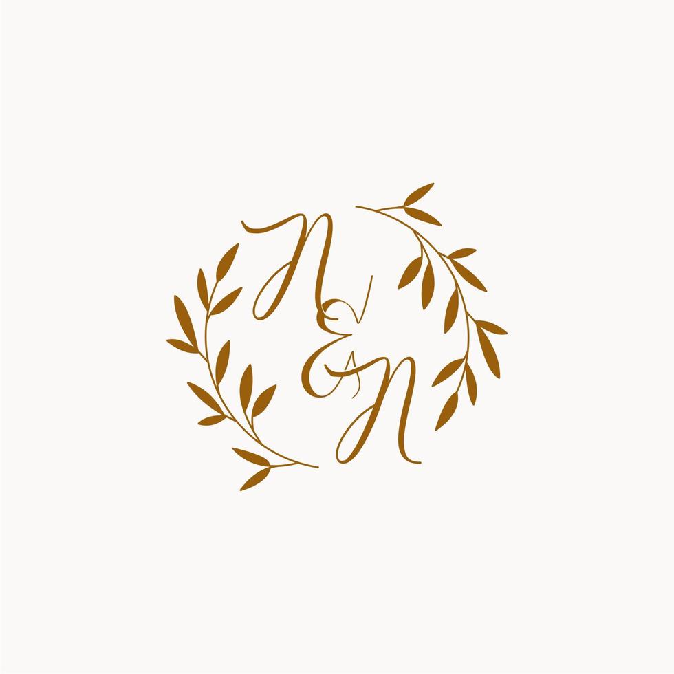 NN initial wedding monogram logo vector