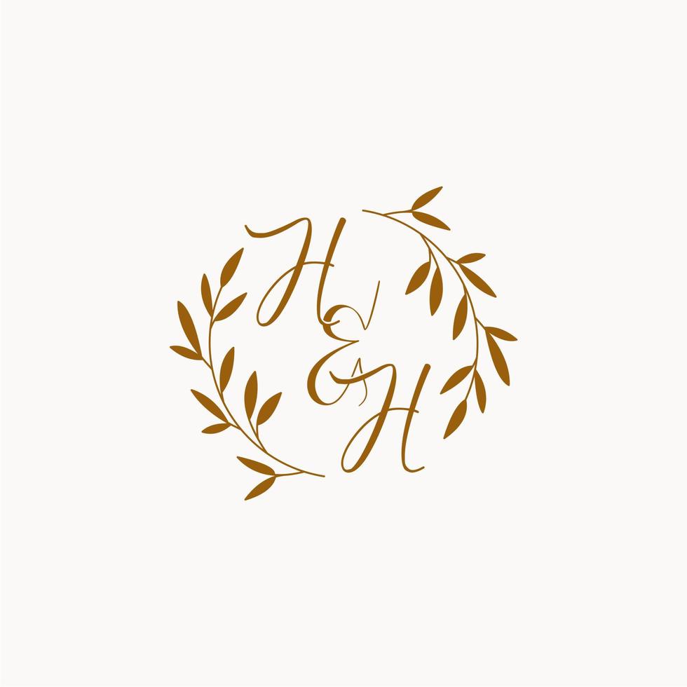 HH initial wedding monogram logo vector