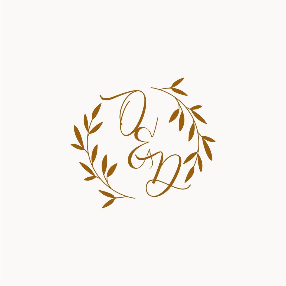 OD initial wedding monogram logo vector