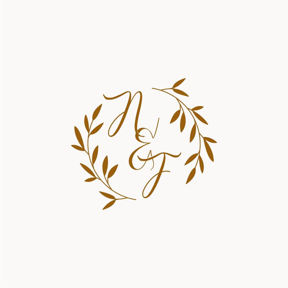 NF initial wedding monogram logo vector