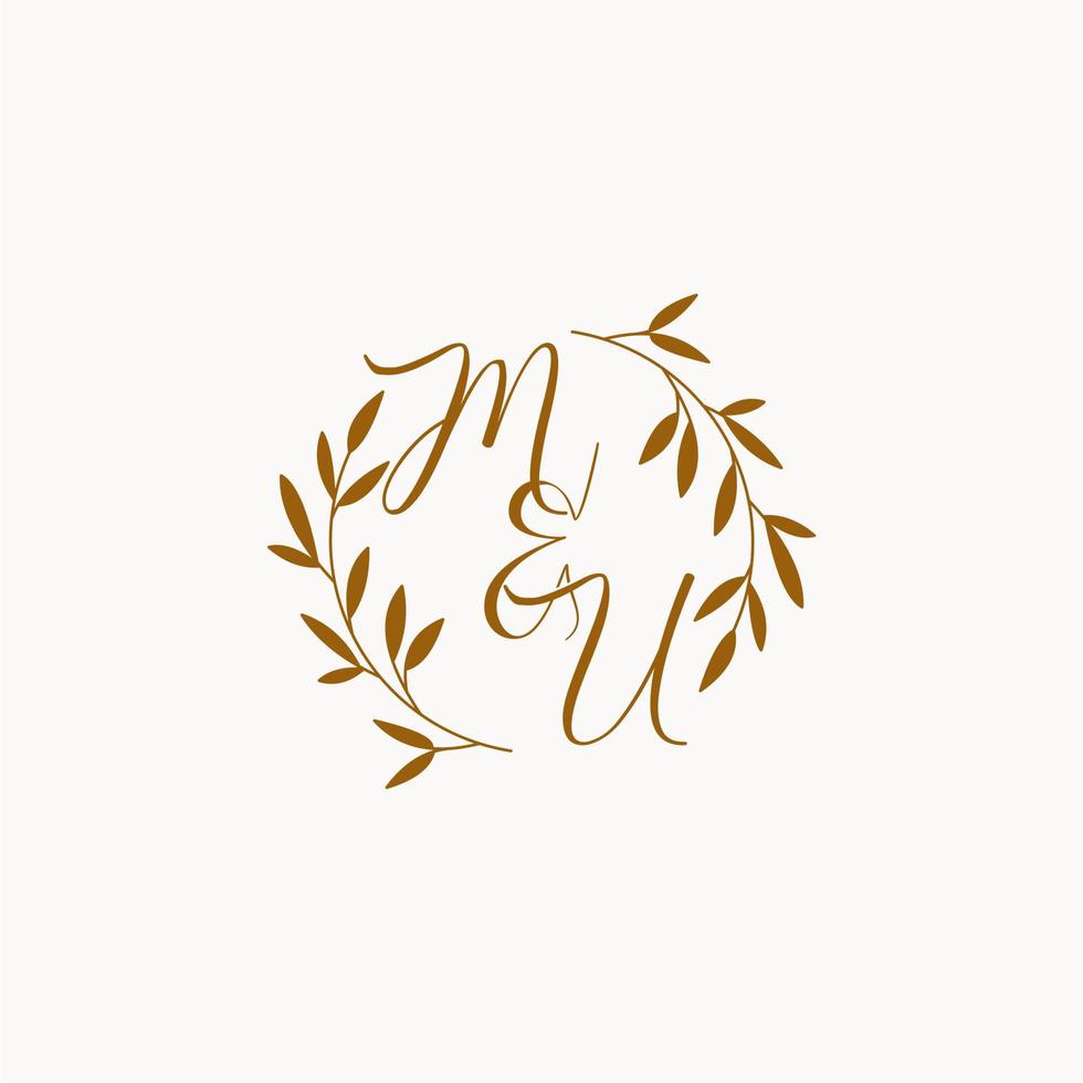 MU initial wedding monogram logo vector