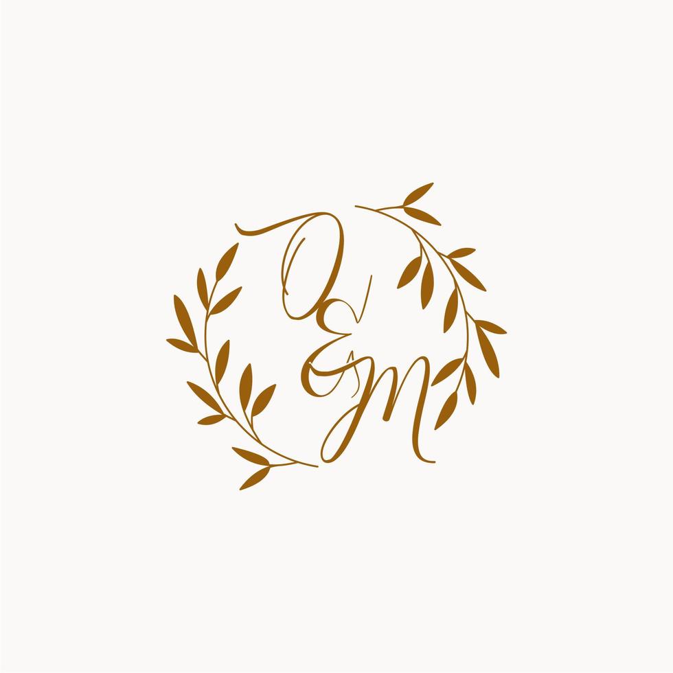 logotipo inicial del monograma de la boda de om vector