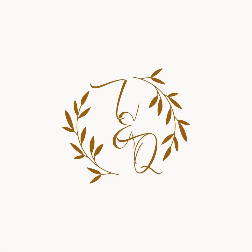 IQ initial wedding monogram logo vector