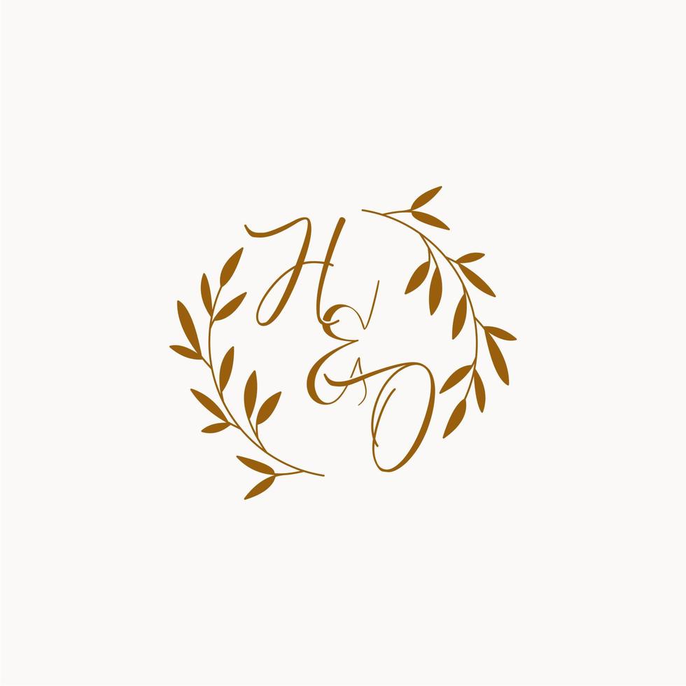 HO initial wedding monogram logo vector