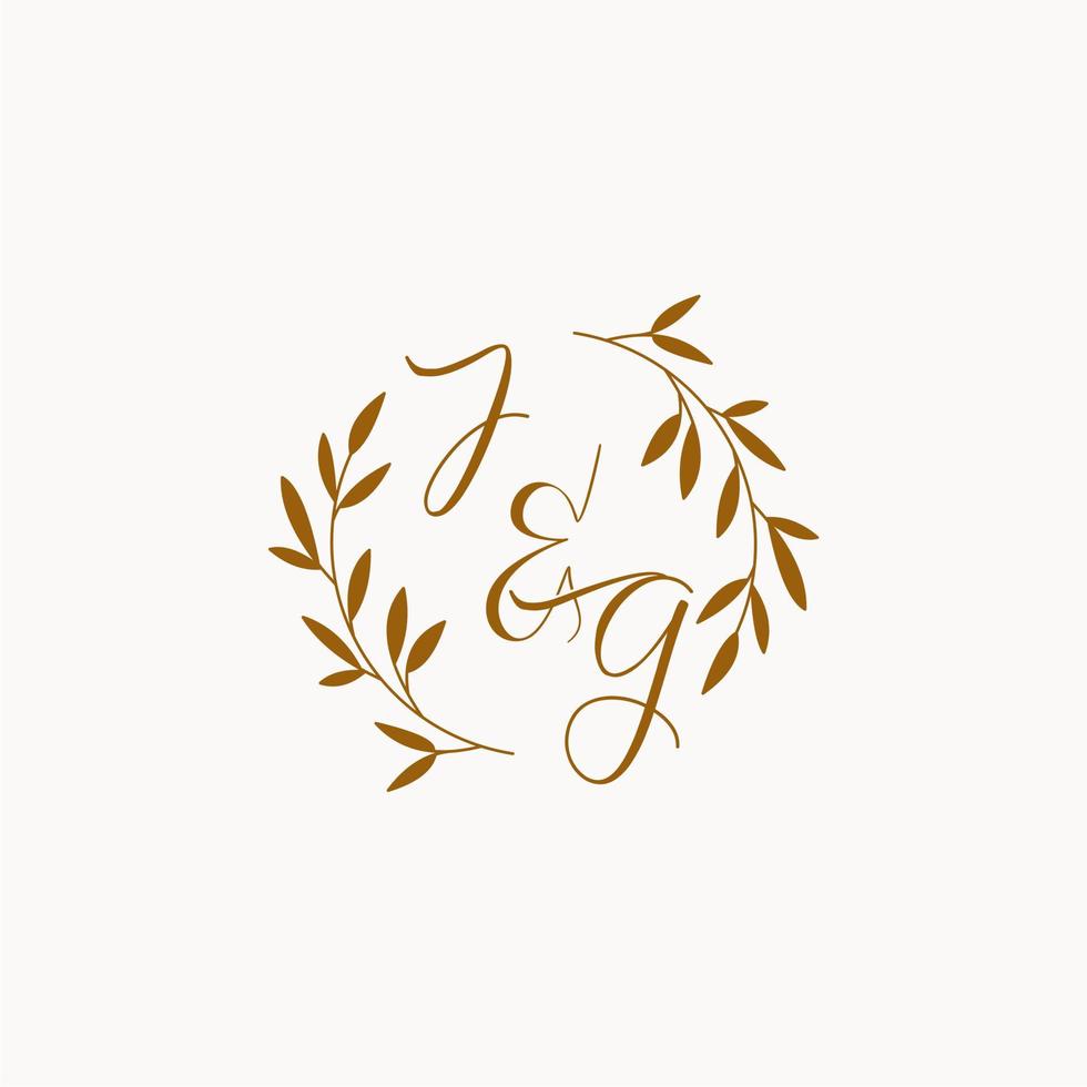 logotipo de monograma de boda inicial jg vector