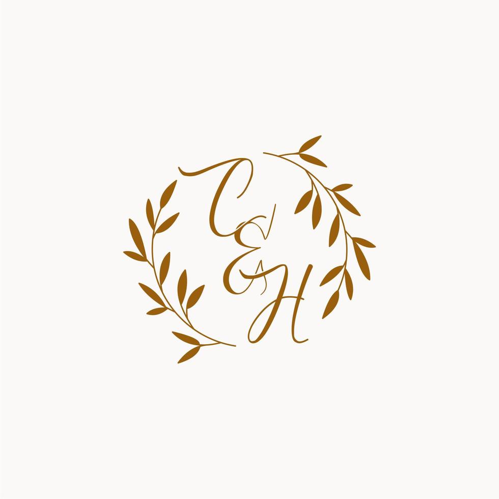 CH initial wedding monogram logo vector